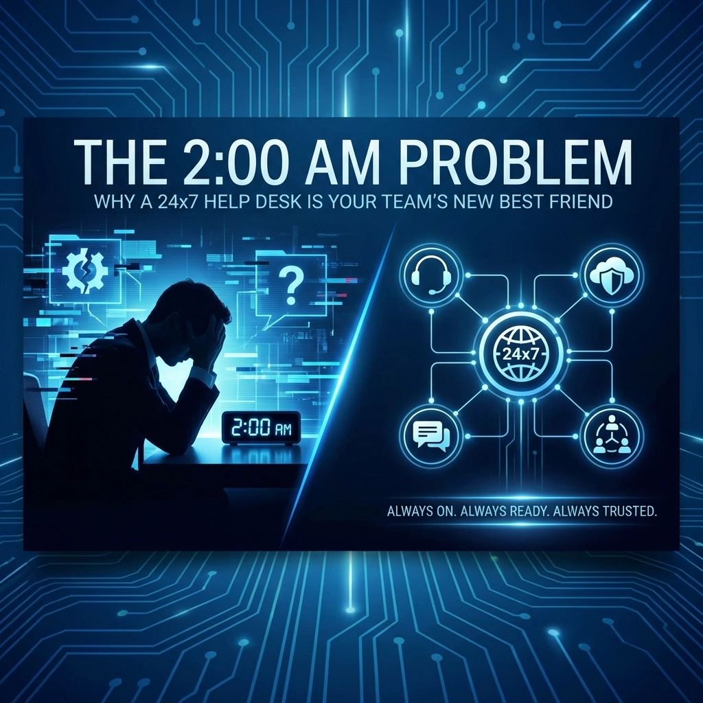 The 2:00 AM Problem: Why a 24×7 Help Desk is Your Team’s New Best Friend