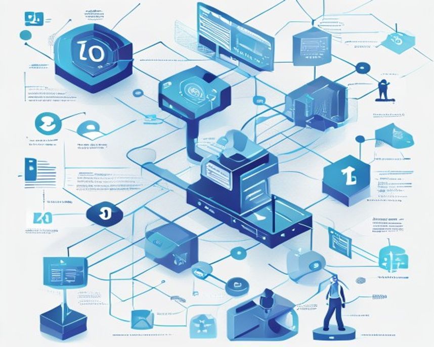 Infographic style illustration showing data moving from a central office to multiple nodes, representing the 3-2-1-1-0 rule. Cool blue tones, clean lines, and professional tech icons.