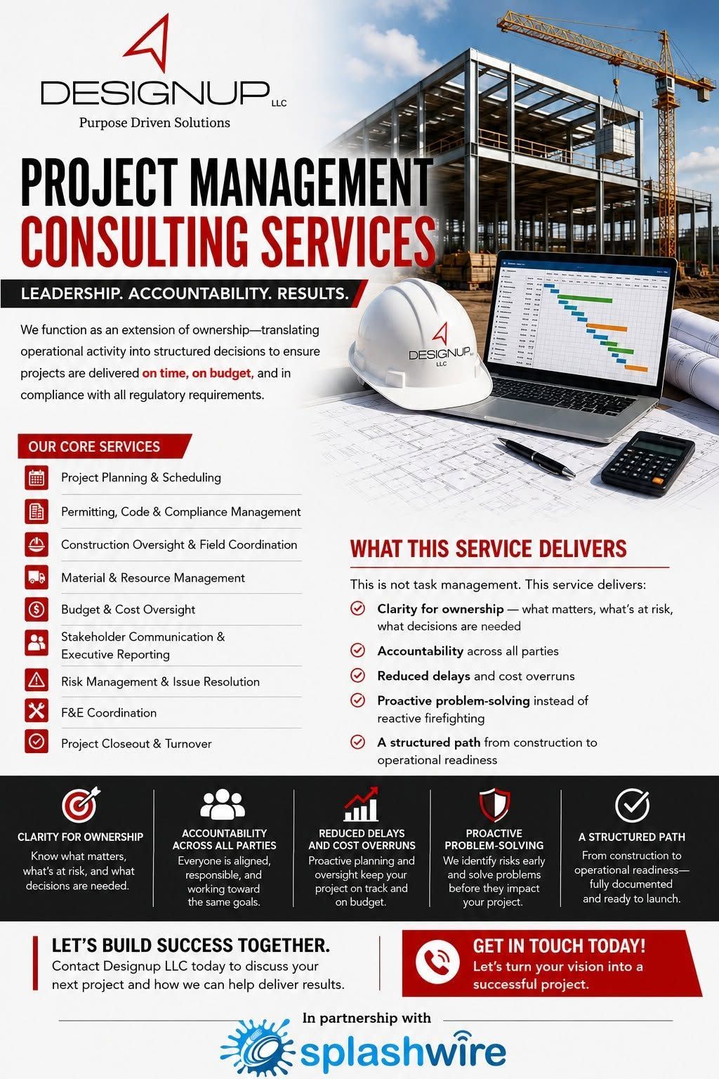 DesignUp project management consulting services offered in partnership with Splashwire