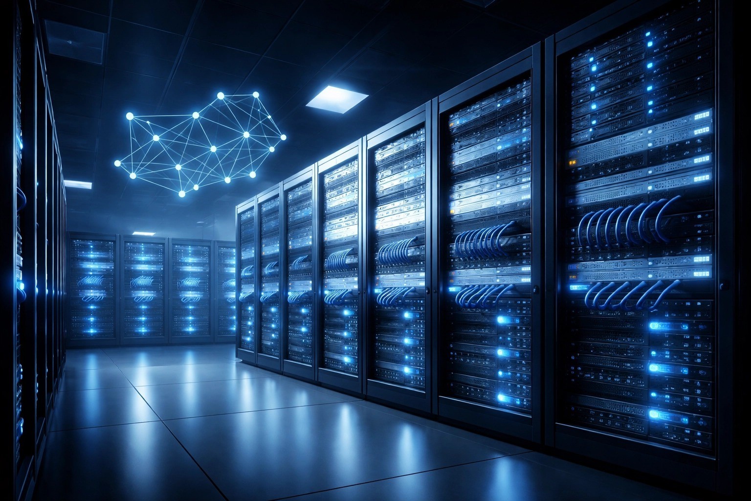 Modern network infrastructure in a monitored data center